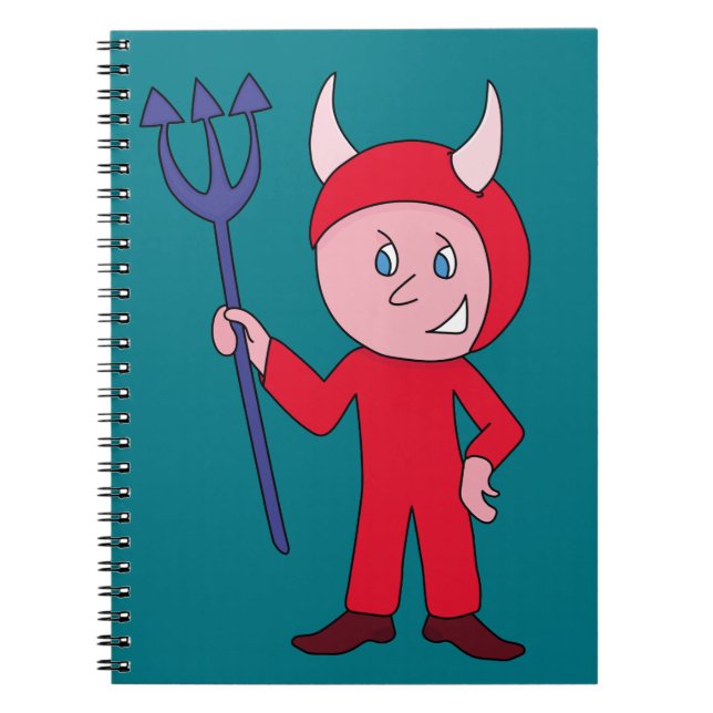 Cute Djävulen Halloween Costume Anteckningsbok (Framsidan)