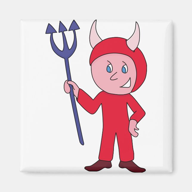Cute Djävulen Halloween Costume Magnet (Framsidan)