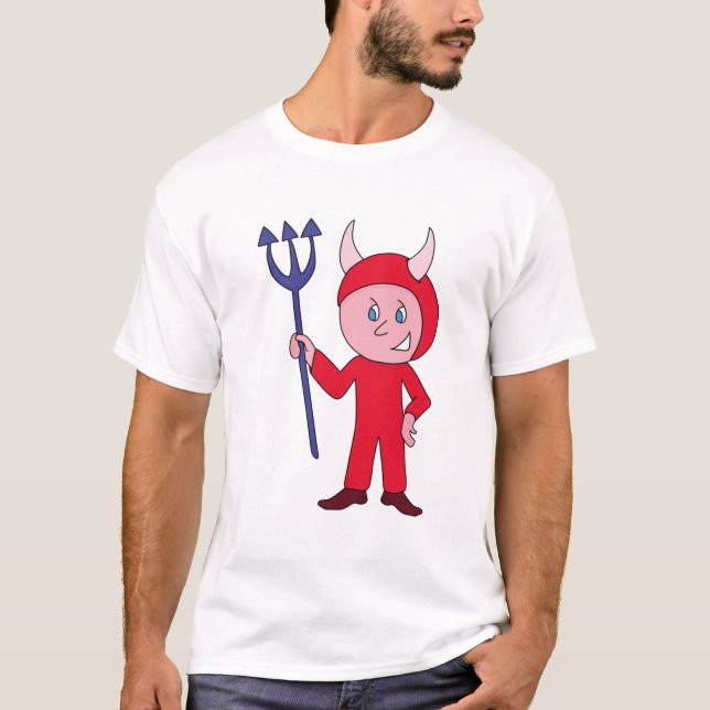 Cute Djävulen Halloween Costume T Shirt (Framsida)