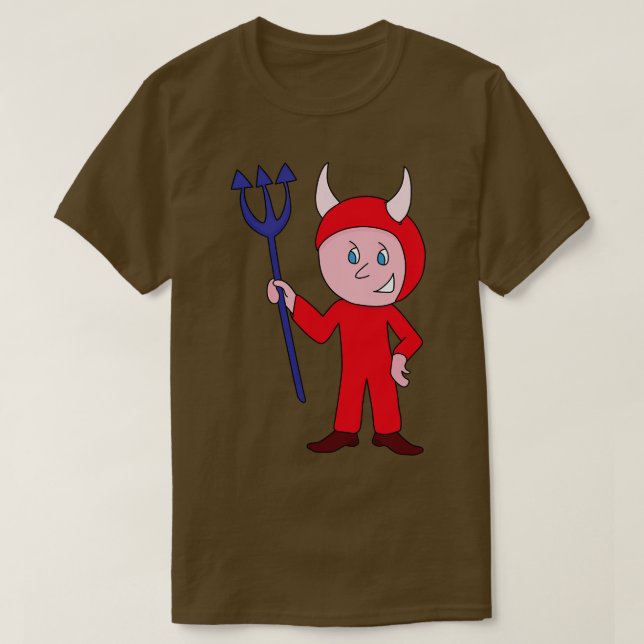 Cute Djävulen Halloween Costume T Shirt (Design framsida)