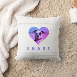 Cute Djurälskare Heart Lägg till ditt foto Namn Kudde