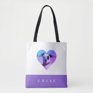 Cute Djurälskare Heart Lägg till ditt foto Namn Tygkasse