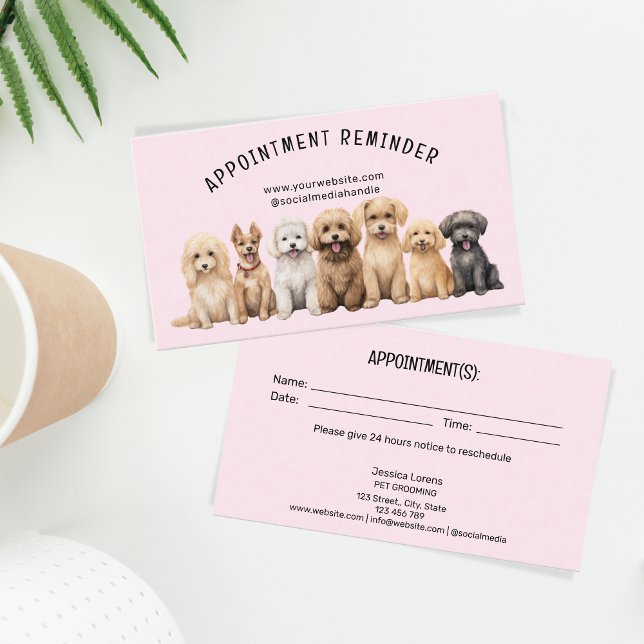 Cute Djuromsorg Services Nästa Möte Groomer Visitkort (Skapare uppladdad)