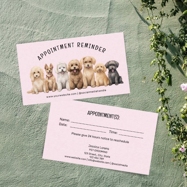 Cute Djuromsorg Services Nästa Möte Groomer Visitkort (Skapare uppladdad)