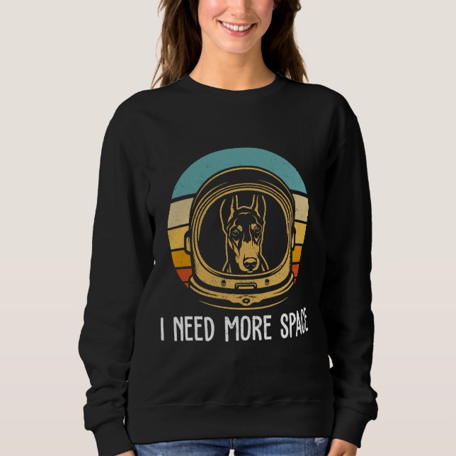 Cute Doberman Astronaut Funny Doberman Passande T Shirt (Framsida)