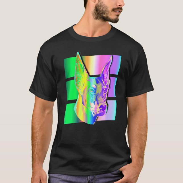 Cute Doberman Hund Colorful Animal T Shirt (Framsida)