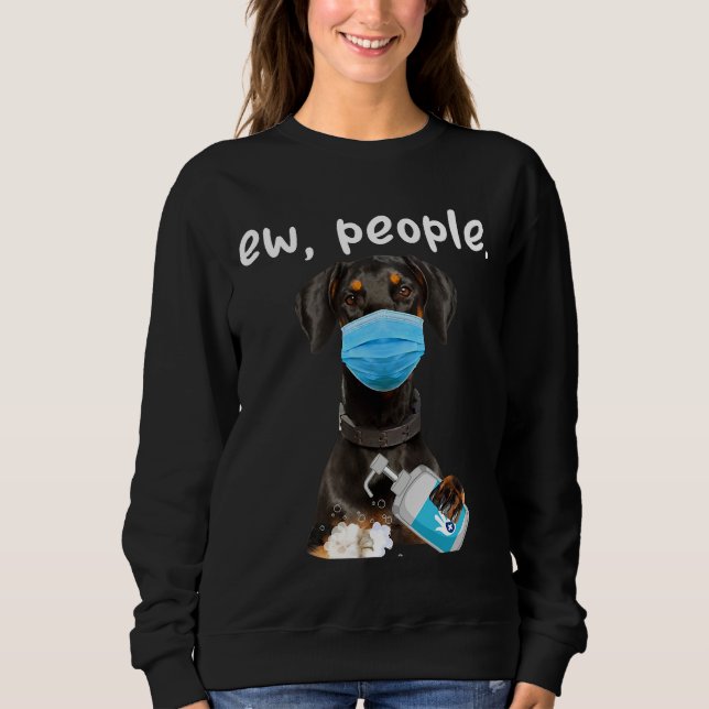 Cute Doberman Hund Ew People Hund Wing A Ansikte M T Shirt (Framsida)