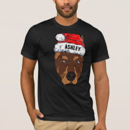 Cute Doberman jul Hat Big Hund T Shirt