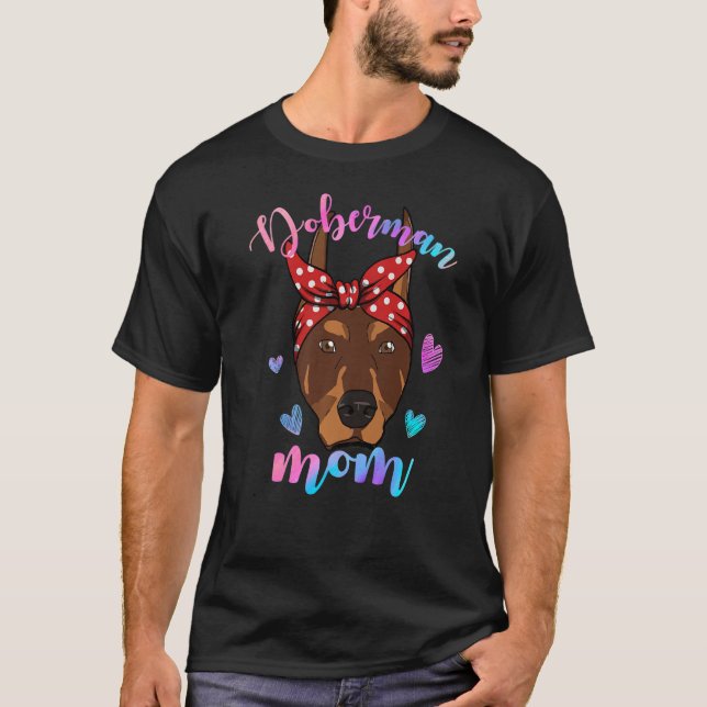Cute Doberman Mamma Mamma Hund Puppy Mor T Shirt (Framsida)
