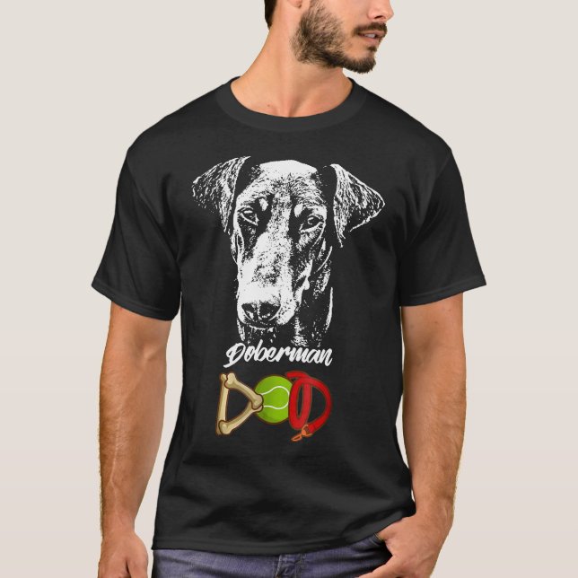 Cute Doberman Pappa T Shirt (Framsida)