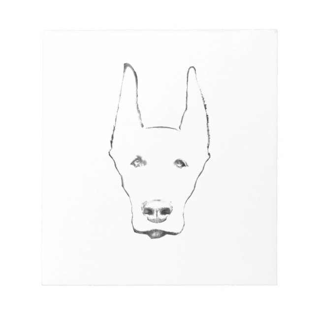 Cute Doberman Pinscher Hund Ansikte Sketch Anteckningsblock (Framsida)