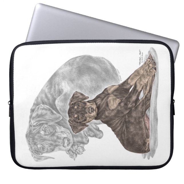 Cute Doberman Pinscher Puppy Laptop Sleeve (Framsidan)