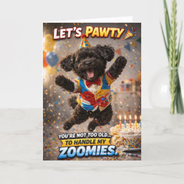 Cute Dog Birthday Card Funny Zoomies Cockapoo Kort