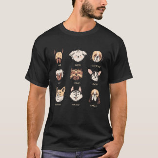 Cute Dog Faces  Pug Frenchie Husky Boxer Terrier T Shirt