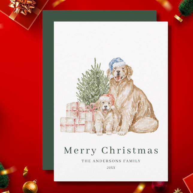 Cute dog greenery Christmas Julkort (Skapare uppladdad)