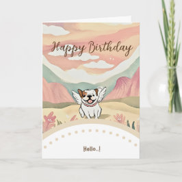 cute dog happy birthday kort