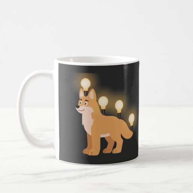 Cute Dog Light Bulb | Funny Creative Coffee Kaffemugg (Vänster)