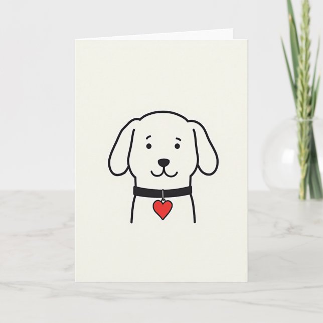 Cute Dog Love Card Kort (Framsida)