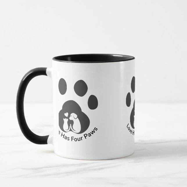 Cute Dog Love Mug Mugg (Vänster)