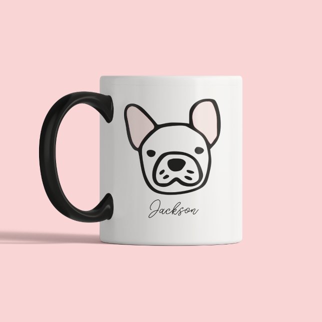 Cute Dog Lover Dog Mom Dog Dad | Frenchie Två-Tonad Mugg (Skapare uppladdad)
