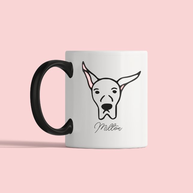 Cute Dog Lover Dog Mom Dog Dad | Great Dane Två-Tonad Mugg (Skapare uppladdad)