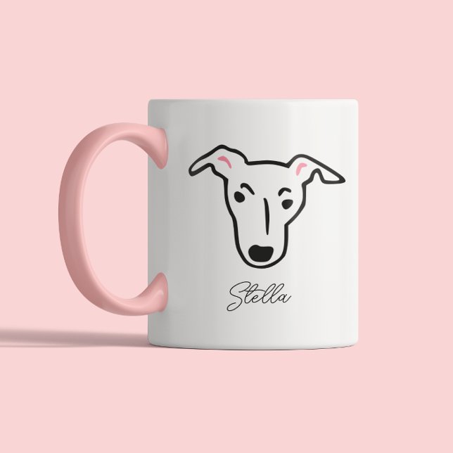 Cute Dog Lover Dog Mom Dog Dad | Greyhound Två-Tonad Mugg (Skapare uppladdad)