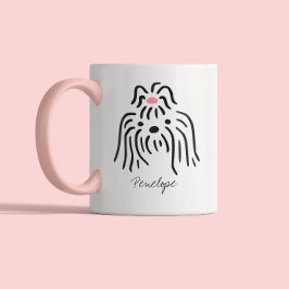 Cute Dog Lover Dog Mom Dog Dad | Shih Tzu Två-Tonad Mugg