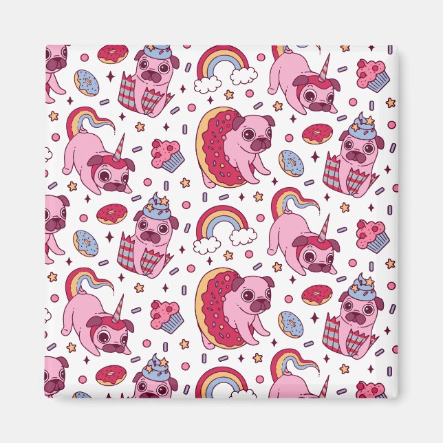 Cute dog pattern for dog lovers magnet (Framsidan)