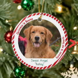 Cute Dog Photo Pet Memorial Keepsake Christmas Julgransprydnad Keramik