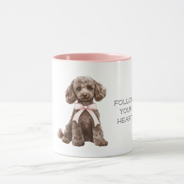 Cute Dog Pink Bow Mugg (Center)
