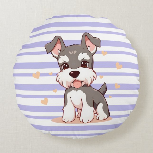 Cute Dog Rund Kudde (Framsidan)