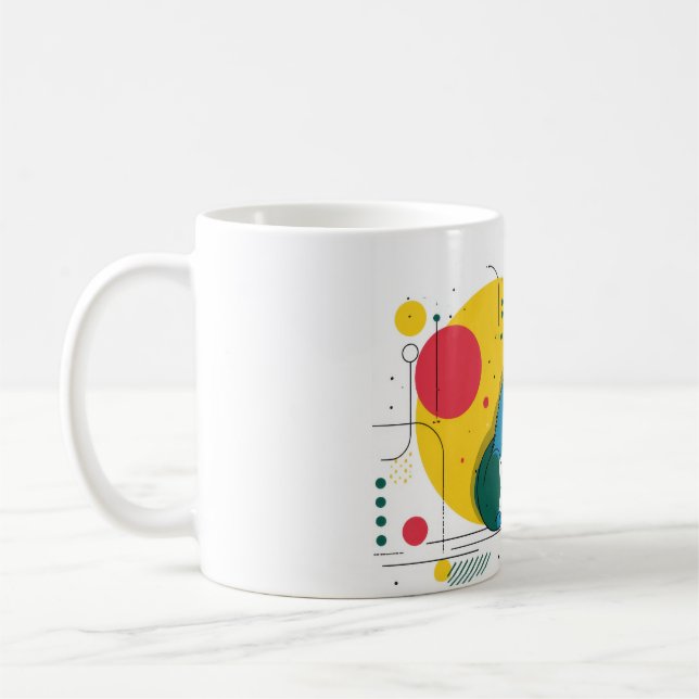 Cute dog sits in colorful art space kaffemugg (Vänster)