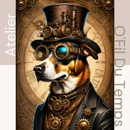 Cute Dog Steampunk Hat 13X19