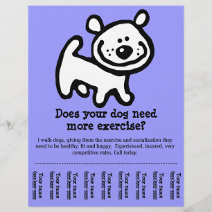 CUTE Dog Walker Anpassade promo Reklamblad