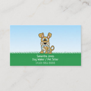 Cute Dog Walker Pet Sitta Services Visitkort