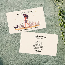 Cute Dog Walker Pet Sitter, marionettens Djuromsor Visitkort