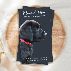Cute Dog Walker Pet Sitter Puppy Black Labrador Visitkort