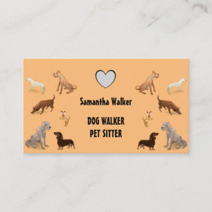 Cute DOG WALKER PET-SITTER Visitkort
