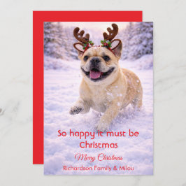 Cute Dog with Christmas Tender Quote Holiday Card Julkort