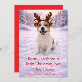 Cute Dog with Christmas Tender Quote Holiday Card Julkort