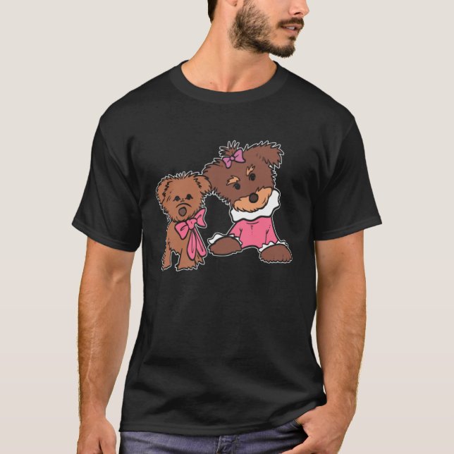 Cute Dog Yorkie Mom T Shirt (Framsida)