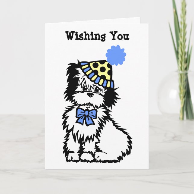 Cute Doggie Birthday-kort Kort (Framsida)