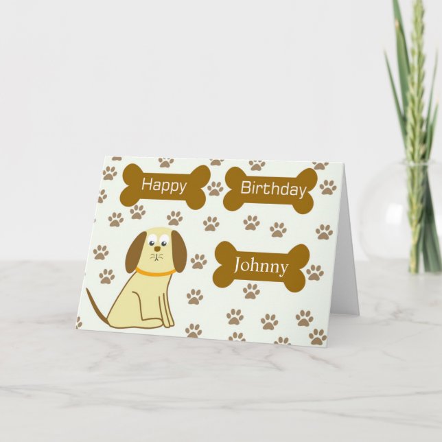 Cute Doggie Grattis på födelsedagen-kort Kort (Framsida)