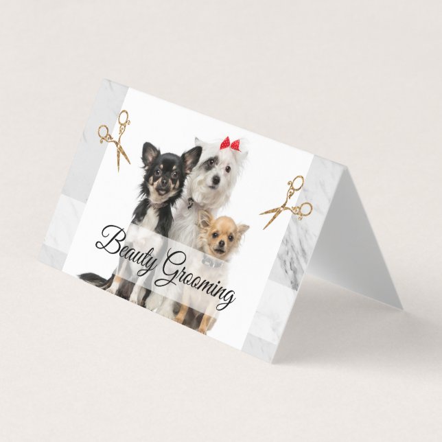 Cute Doggies | Grooming Scissor Visitkort (Framsida)