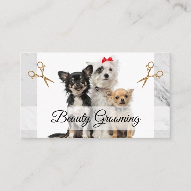 Cute Doggies | Grooming Scissor Visitkort (Framsida)
