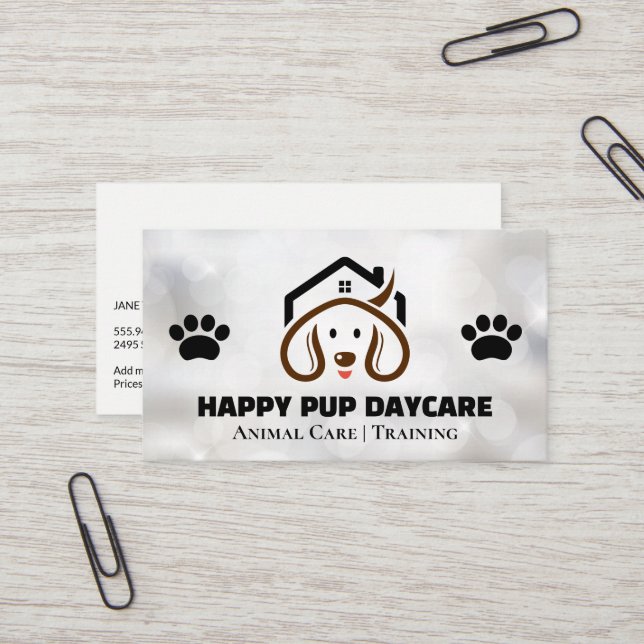 Cute Doggy and Home Logotyp | Tassar Visitkort (Fram/Back In Situ)