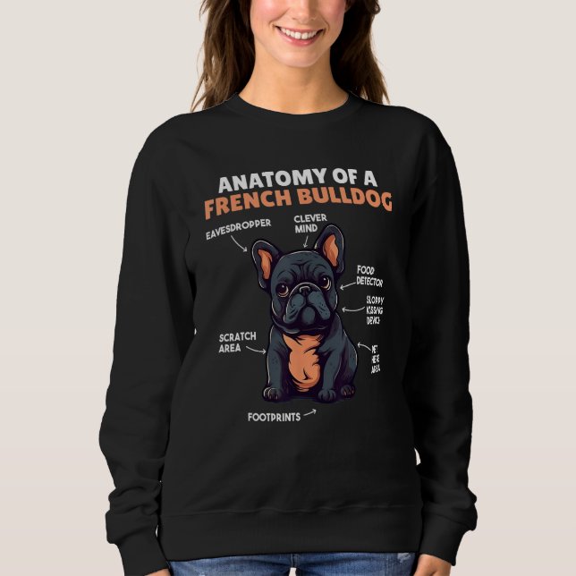Cute Dogs Explanation Anatomy Of A French Bulldog T Shirt (Framsida)