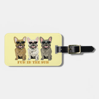 Cute Dogs, Fun in the sun, French Bulldogs Bagagebricka