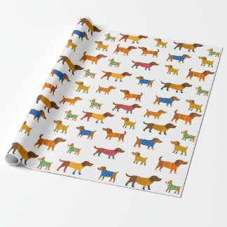 Cute Dogs in Sweaters Wrapping Paper Presentpapper
