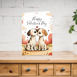 Cute Dogs Valentine Card Helgkort
